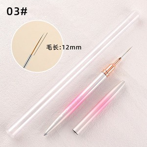 Ensemble de pinceaux à liner pour ongles Kolinsky 7/9/12/15/20 mm, manche en métal rose, pinceaux pour peinture au gel UV 3D pour manucure - Product Image 4