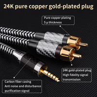 Câble en cuivre monocristallin 7N de qualité audiophile pour appareil équilibré 4,4 mm vers double RCA