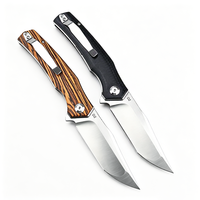 Couteau utilitaire portable pour le camping en plein air et la pêche, couteau pliant D2 haute dureté avec clip de poche