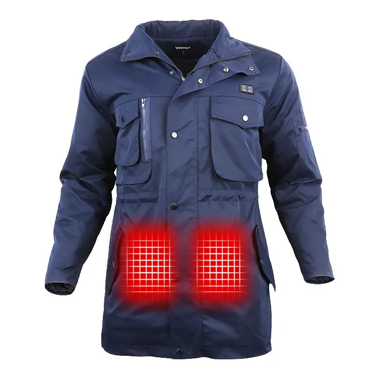 Ветровка с двойной кнопкой и USB-шнурком на талии, куртка с подогревом для зимней одежды
