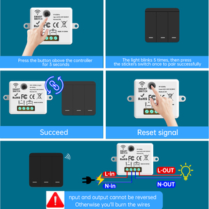 SIXWGH 433MHz domótica iluminación Control remoto interruptor inteligente Kit inteligente inalámbrico RF remoto energía eléctrica hecha PC - Product Image 5