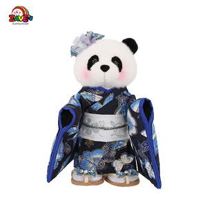 Zaves 30cm Thú nhồi bông gấu trúc thực tế mềm búp bê khổng lồ tùy chỉnh búp bê nhà sản xuất sang trọng sống động như thật Nhật Bản Kimono đứng đặt ra màu hồng - Product Image 5