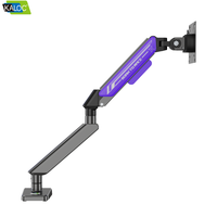 Support d'écran unique KALOC Purple Gas Spring pour moniteur 17-32 pouces, fixation de bureau en acier, VESA 100x100