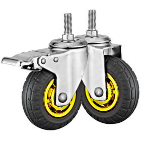 3 "4" 5 "Gewindes tiel Total <span class=keywords><strong>Lock</strong></span> Caster PP Core Gummi Edelstahl räder - Product Image 1