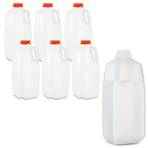 2023 vente chaude bon prix de qualité alimentaire grand volume 64 Oz. Bouteilles de jus/lait en plastique HDPE vides avec bouchons inviolables