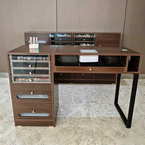 <b>Nail</b> Salon Desk with Vacuum Cleaner Ancient Style Single or Double Person <b>Nail</b> Salon Workstation <b>Table</b> and Chair Set - Product Image 2