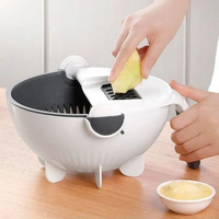 Populaire Keuken Multi-Functionele Shredder Nat Fruit Afvoermand Messnijder Handleiding 5 In 1 Snijmachine Groenterasp