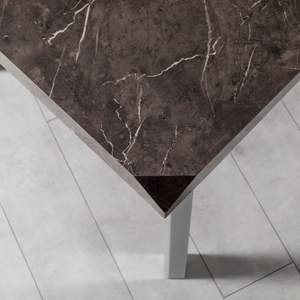 Juego de Comedor Moderno Klas de 6 Piezas, Extensible, en Acero Inoxidable Marrón - Product Image 4