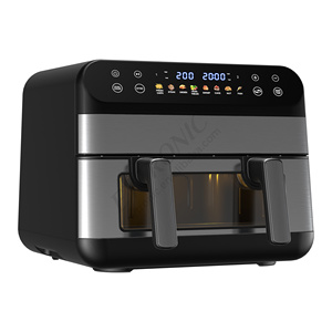 Friteuse à air double panier 5L+5L, technologie double zone, appareils de cuisine intelligents, vente chaude, friteuse à air numérique double, friteuse à air profond double - Product Image 3