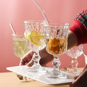 Verres à boisson haute de style français Hxglass, verres à jus en verre gaufré, verres à <span class=keywords><strong>vin</strong></span> de <span class=keywords><strong>raisin</strong></span>, verres de bar et de restaurant en forme de diamant - Product Image 4