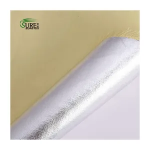Woven Twill Aluminum Foil Coated 410gsm Para Aramid Fabric Heat Resistant Abrasion Resistant Fabric