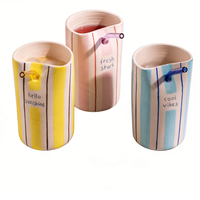Mug en céramique rayé fait main sur mesure, 15 oz, tasse à café en céramique, tasse à emporter