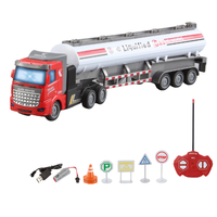 Camion télécommandé PANDAS 1:48 en métal moulé sous pression, 4 canaux, benne basculante, réservoir d'huile, câble USB prêt à l'emploi, 27 MHz, jouet RC intérieur/extérieur pour