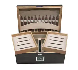 Sigaro personalizzato legno humidor gloss pescato per cohiba sigaro humidor verde rettangolo scatola di sigari accessori