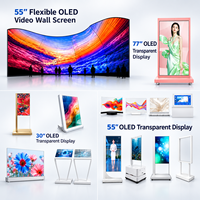 Écran d'affichage commercial de luxe transparent OLED 30 pouces 1366*768, écran tactile interactif OLED intelligent pour la vente au détail, service OEM