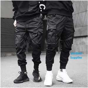 Streetwear 남성 카고 바지 멀티 포켓 세련된 힙합 바지 히피 Y2K 힙합 하렘 바지 남성