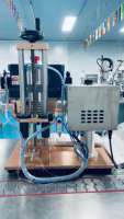 Machine de bouchonnage de bouteilles semi-automatique de type table, en plastique et métal, avec dispositif de fixation des bouteilles pour l'industrie alimentaire