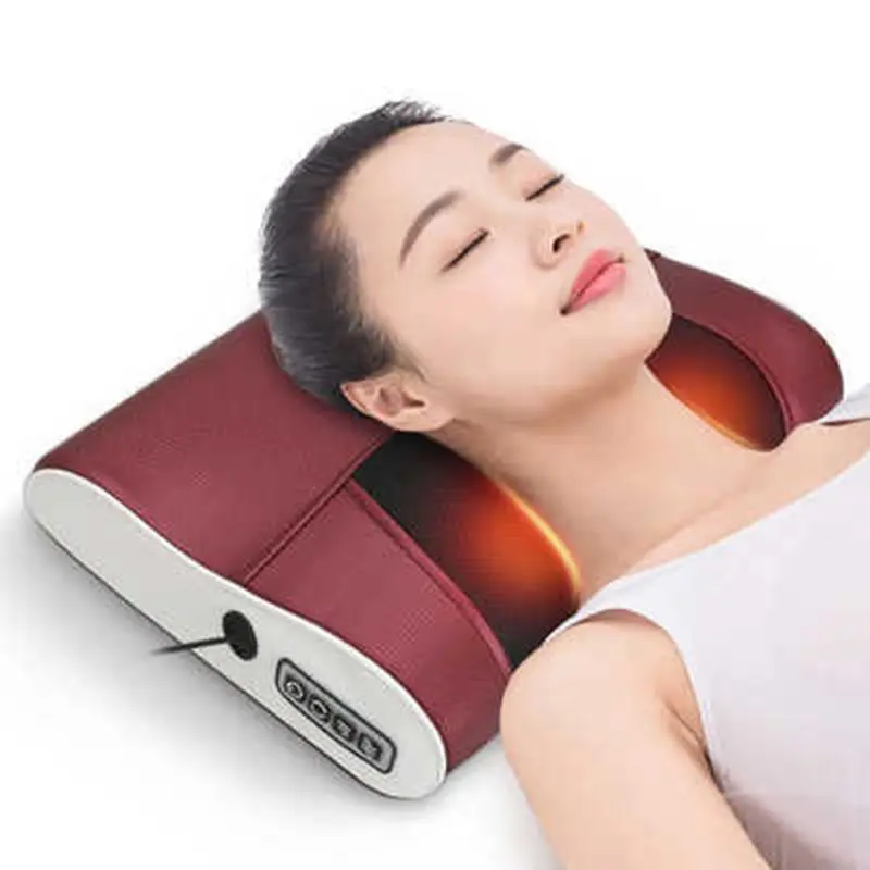 Reposacabezas ajustable coche eléctrico hogar almohada de masaje cervical portátil para relajarse almohada de cuello cervical masajeador de cuello
