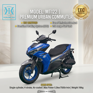 Scooter à essence 125cc au design sportif, norme Euro 5, moteur 4 temps EFI, avec frein à disque CBS pour adultes, idéal pour les trajets urbains - Product Image 1
