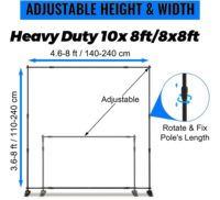 ZRX En stock – Support de bannière réutilisable pour événements intérieurs, 2,4 m x 2,4 m et 3 m x 3 m