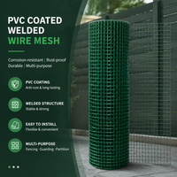 Rouleau de clôture en fil de fer soudé recouvert de vinyle vert pour usage agricole et protection des jardins, maille carrée de 1/2 pouce