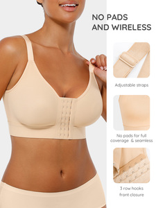 Hexin Wholesale Shapewear Comfortable <strong>Bra</strong> <strong>Wireless</strong> Women Front Closure Full Coverage Compression <strong>Push</strong> <strong>up</strong> <strong>Bra</strong> Women Everyday <strong>Bras</strong> - Product Image 3