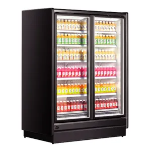 Imay-refrigerador de bebidas con rebote de puerta vertical para supermercado, refrigerador de bebidas de alta calidad