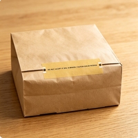 Étiquette autocollante en papier kraft à fermeture éclair facile à déchirer, autocollant de sécurité pour l'étiquetage des boîtes d'expédition et la fermeture des colis