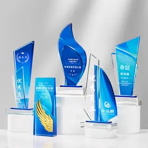 Honor of crystal Customize Color Printing Medal Production Free Company Award Prizes Crystal Trophy Souvenir