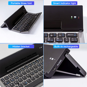 Clavier sans fil Bluetooth pour ordinateur portable et tablette, mini clavier portable en alliage d'aluminium pliable en trois parties, fabriqué par [Nom du fabricant] - Product Image 6