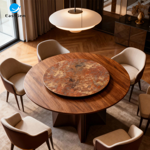 סט שולחן וכיסאות אוכל מודרני יוקרתי וקליל לוילה קטנה, שולחן אוכל משולב משיש מלבני יוקרתי - Product Image 1