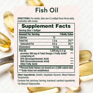 Cápsulas de Omega 3 de Marca Privada OEM, Cápsulas de Omega 3 6 9 Personalizadas con Mejor Calidad para Cápsulas de Omega 3-6-9, Aceite de Pescado - Product Image 2