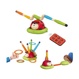 Ensemble de divertissement <span class=keywords><strong>multi</strong></span>-<span class=keywords><strong>jeux</strong></span> 3 en 1 pour enfants - Machine à coccinelles télécommandée, lance-roquettes et jouets de saut à l'anneau - Product Image 1
