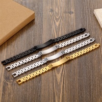 Bracelet de montre en acier inoxydable 10 mm, bracelet à barre gravée personnalisée, bracelet à chaîne à maillons pour femmes
