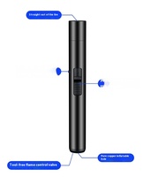 Briquet torche cigare léger mince style stylo coupe-vent butane rechargeable allumeur de flamme de gaz avec avec verrouillage de sécurité