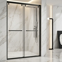 Cabine de douche minimaliste avec cadre en acier inoxydable étroit, verre trempé, excellente étanchéité, charnières discrètes pour salle de bain