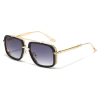 Lunettes de soleil de luxe unisexes pour hommes et femmes, monture carrée en métal, style steampunk, nouvelle collection de la marque, série disponible chez le fournisseur