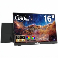 Monitor LED Portátil Innoview de 16 Pulgadas, 180Hz, 100% sRGB, con Tipo C, HDMI, Montable en Pared, para Laptop, Mac y Consolas de Juegos