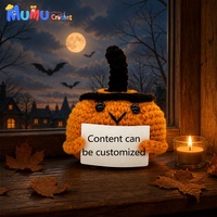 Peluche amigurumi citrouille au crochet faite à la main, décoration de bureau Halloween, carte d'encouragement, cadeau, logo personnalisé, vente en gros