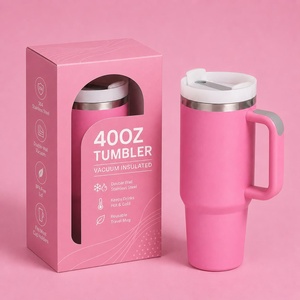 Tumbler Personalizzato da 40oz in Acciaio Inox con Manico Isolato, Tazza Termica Rosa in Metallo con Coperchio e Cannuccia, Regalo di San Valentino - Product Image 1