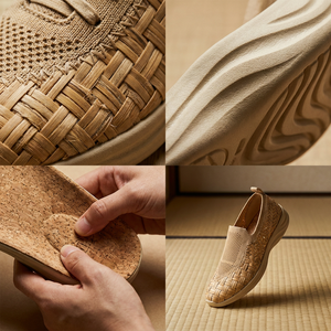 Custom East Zen Style for Bamboo Weave Running Shoes Athletic <strong>Trainers</strong> for Men/Women Natural Cork Insole OEM Customizable - Product Image 5