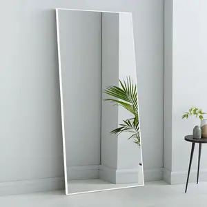 Specchio moderno a corpo intero economico soggiorno da pavimento in lega di alluminio con cornice grande specchio rettangolare dorato