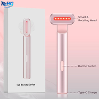 Baguette de luminothérapie rouge 620 nm 4-en-1, microcourant pour le visage et le cou, masseur LED anti-âge de qualité médicale pour usage domestique