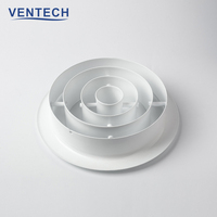 Diffuseurs d'air de plafond Ventech, grilles de ventilation circulaires, diffuseurs à jet rond
