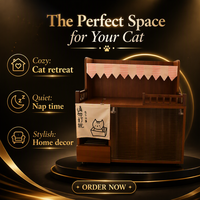 Meuble de toilette pour chat en bois avec enclos, toilettes cachées, rangement, entrée latérale, 3 tailles, OEM