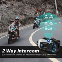 Casque sans fil pour moto Fodsport FX30C PRO 1000m 2Riders avec caméra 1080P et interphone Bluetooth