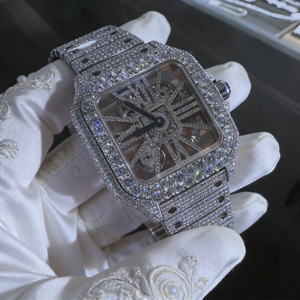 Reloj mecánico de lujo europeo popular 2026 para hombre, estilo hip-hop, hueco, con moissanita de acero inoxidable y diseño de estrella completa VVS - Product Image 4