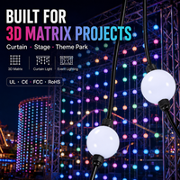 Luces LED de Cadena de Bolas de Píxeles 3D RGB DMX512 UCS2903 de 50 mm, Inteligentes y Direccionables, IP67, 24 V, OEM ODM, para Decoración de Eventos Comerciales