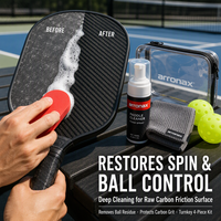 Kit de nettoyage pour raquettes de pickleball avec surface à friction carbone pour adultes - Nettoyez facilement vos raquettes