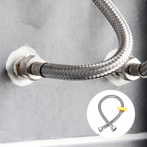 Tuyau flexible tressé en acier inoxydable Bingtao 30 60 80 cm pour alimentation en eau froide simple pour plomberie de toilettes - Product Image 2